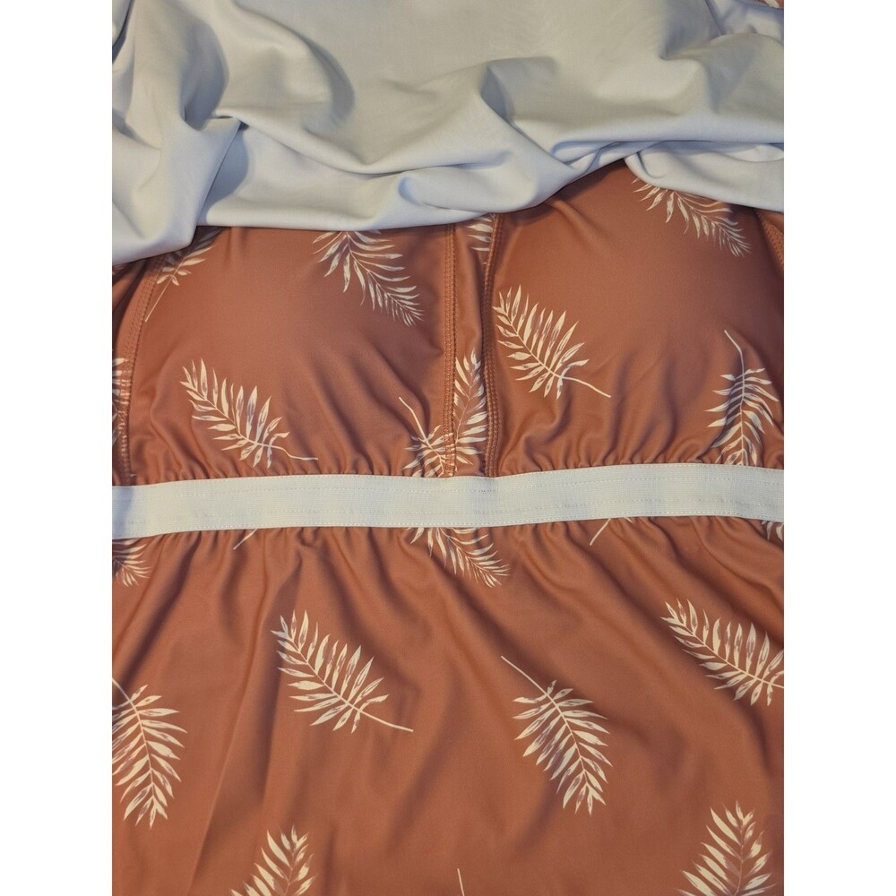 UV Skinz Swing Tank Top Womens 2X Coral UPF 50+ Sunwear Swim Lined Palm Print - Picture 8 of 9
